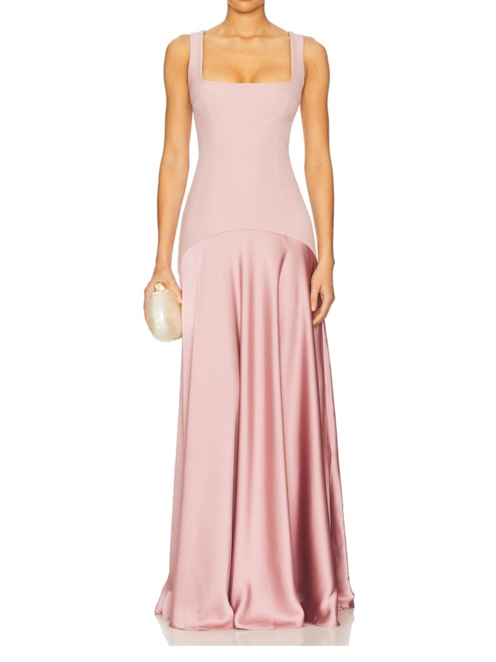 L’academie |BY MARIANNA SIDNEY GOWN Blush Pink Square-Neck Mermaid Wedding Dress